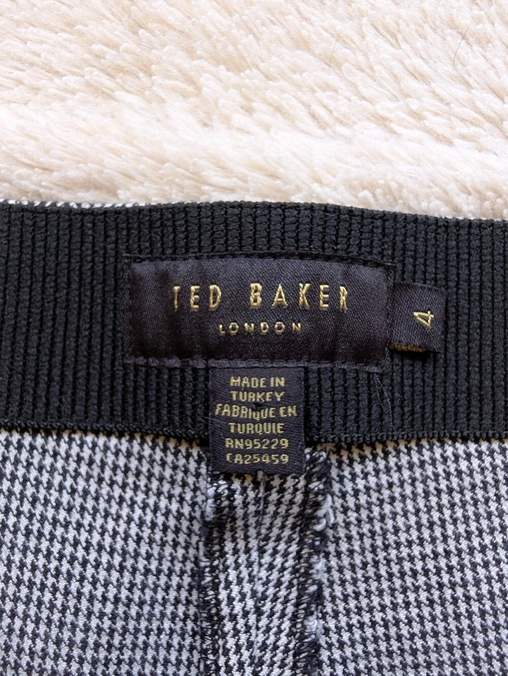 Ted Baker Side Zip Houndstooth Midrise Pants